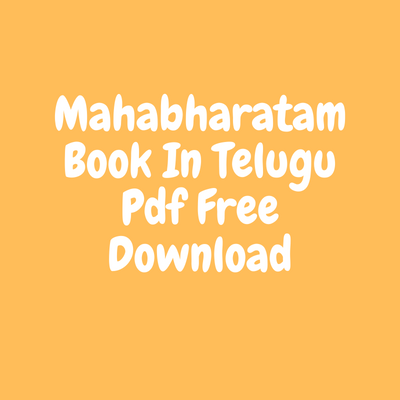 Mahabharatam Book In Telugu Novels Pdf Free Download