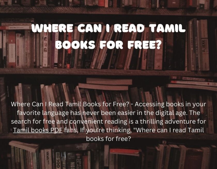 Where Can I Read Tamil Books for Free